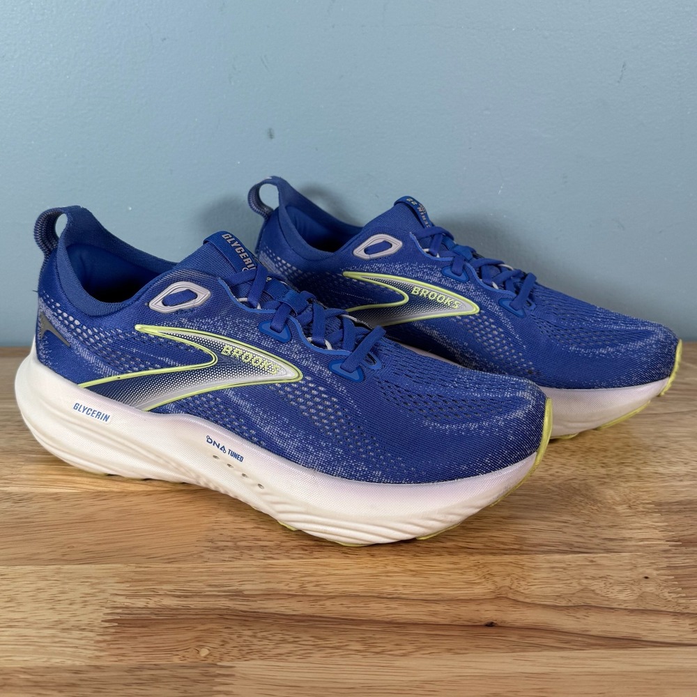 Brooks Glycerin 22 Womens 10 B Blue White Road Running Athletic Shoes Sneakers